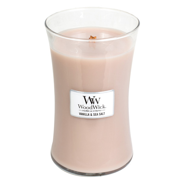 WoodWick® Vanilla & Sea Salt Kerzenglas Groß 609,5g mit Knisterdocht