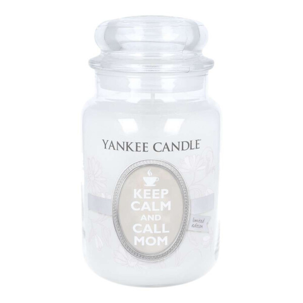 Keep Calm And Call Mom (Weiss) Großes Glas 623g