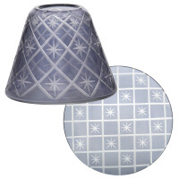 Grey Etched Star Kleiner Kerzenschirm & Teller im Set