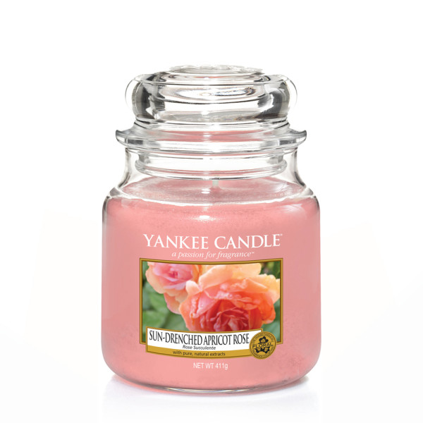 Yankee Candle® Sun-Drenched Apricot Rose Mittleres Glas 411g