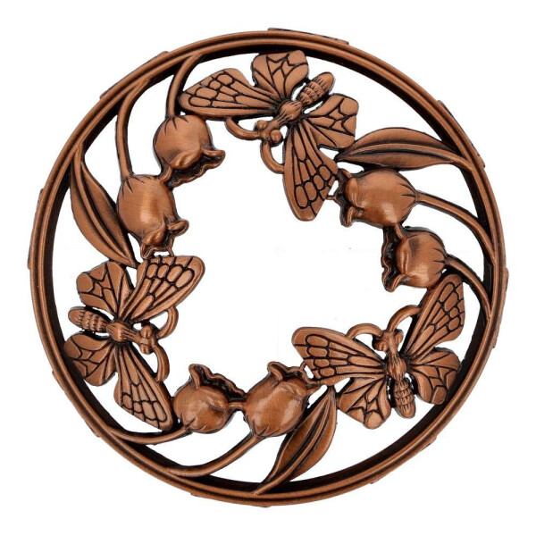 Butterfly & Flowers Brushed Copper