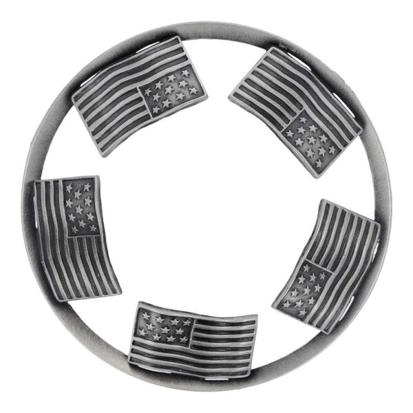 Exclusive Line by Duft & Raum: Candle Topper Patriotic Flags Brushed Silver