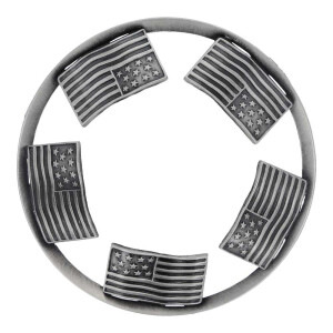 Exclusive Line by Duft & Raum: Candle Topper Patriotic Flags Brushed Silver