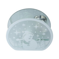 Teelichthalter Rund mit Schneemann