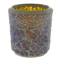 Votivkerzenhalter Mosaikglas Caramel Crackle