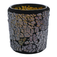Votivkerzenhalter Mosaikglas Chocolate Crackle