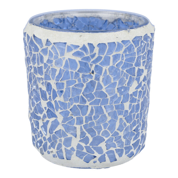 Votivkerzenhalter Mosaikglas Ice Blue Crackle