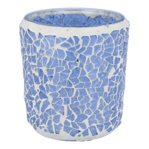 Votivkerzenhalter Mosaikglas Ice Blue Crackle
