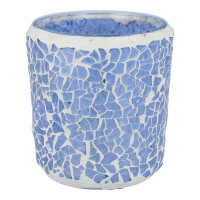 Votivkerzenhalter Mosaikglas Ice Blue Crackle
