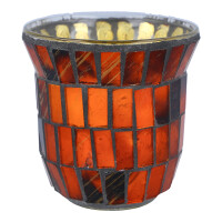 Votivkerzenhalter Crackle-Glas Copper Ornaments