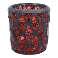Votivkerzenhalter Mosaikglas Red Triangle Ornaments