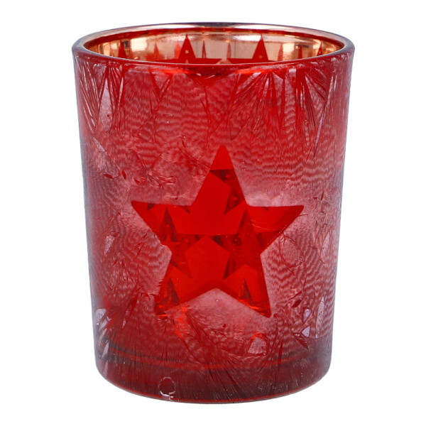 Votivkerzenhalter Red Winter Stars 2