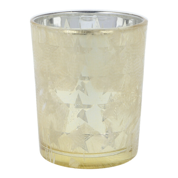 Votivkerzenhalter Glas Silver Winter Stars