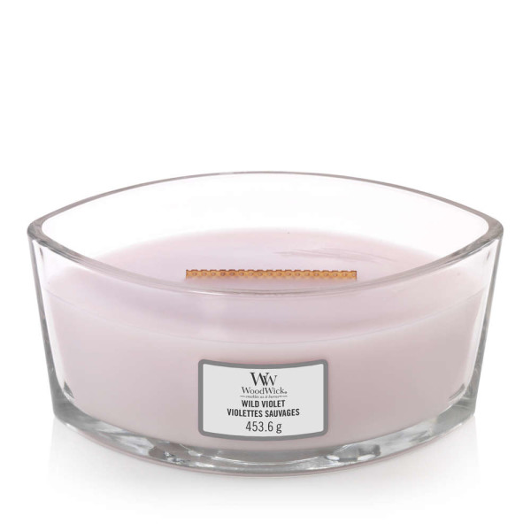 WoodWick® Wild Violet Kerzenglas Ellipse 453,6g mit Knisterdocht