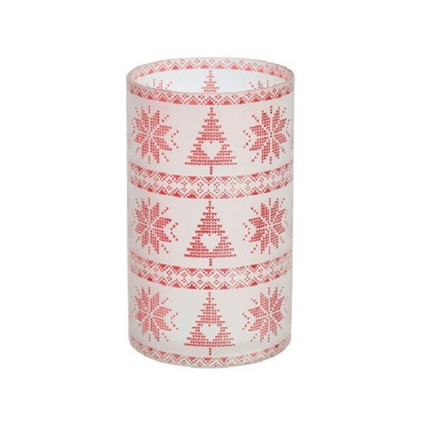 Kerzenhalter Red Nordic Frosted Glass