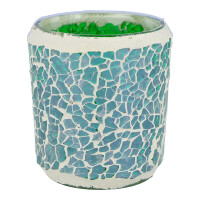 Votivkerzenhalter Mosaikglas Green Crackle