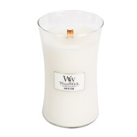 White Teak Kerzenglas Groß 609,5g mit Knisterdocht