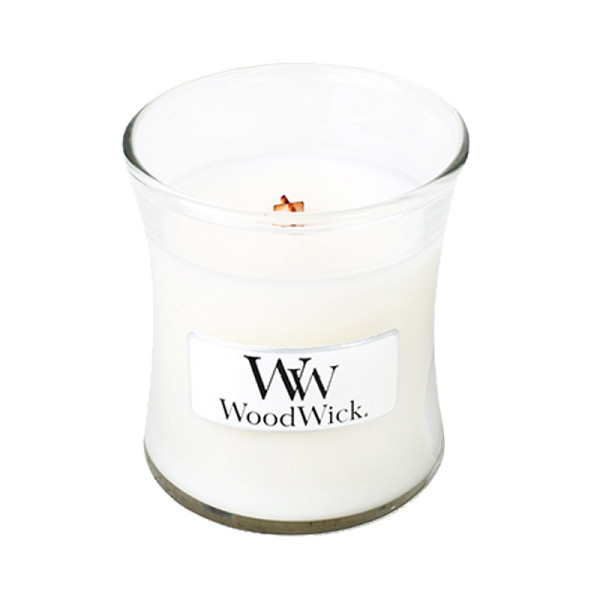WoodWick® White Teak Kerzenglas Klein 85g mit Knisterdocht