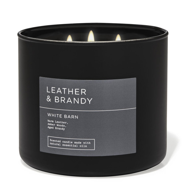 Bath & Body Works® Leather & Brandy 3-Docht-Kerze 411g